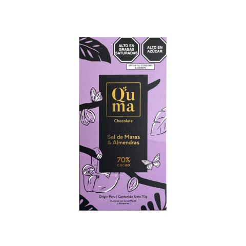 Chocolate 70% cacao con sal de maras y almendras Quma Choco Sal De Maras Y Alm Quma