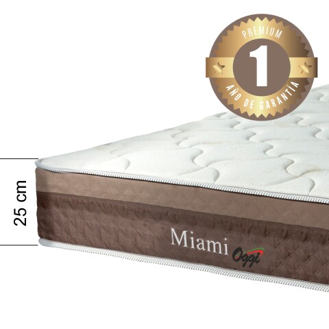 Sommier 2 Plazas Box y Colchón Miami Espuma y Resortes Pocket 138 x 188 x 65 cm - 120 Kg Sommier 2 Plazas Box y Colchón Miami Espuma y Resortes Pocket 138 x 188 x 65 cm - 120 Kg