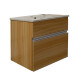 Mueble De Baño De Madera Color Nogal 51X39X48.5Cm Con Bacha Ceramica 1 Agujero Para Griferia Monocomando