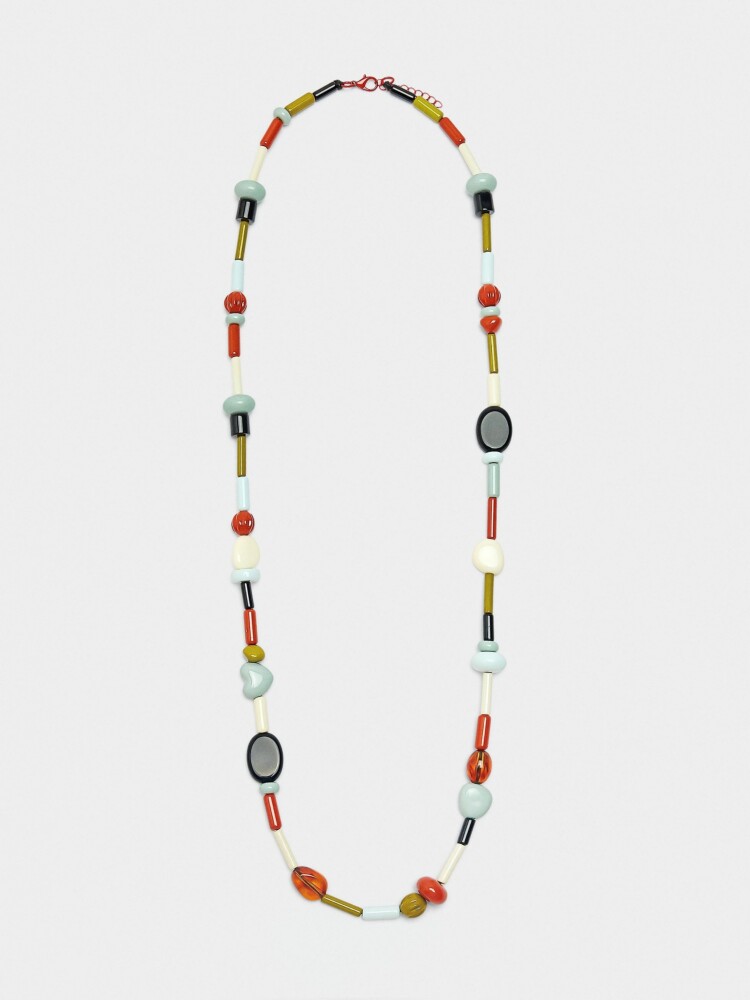 Collar Largo De Cuentas Multicolor multicolor