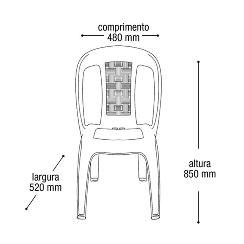 Set x4 Silla Bistró sin apoya brazos NEGRO