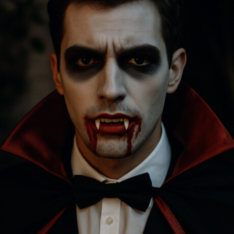 Dientes postizos de vampiro Halloween con adhesivo Sc