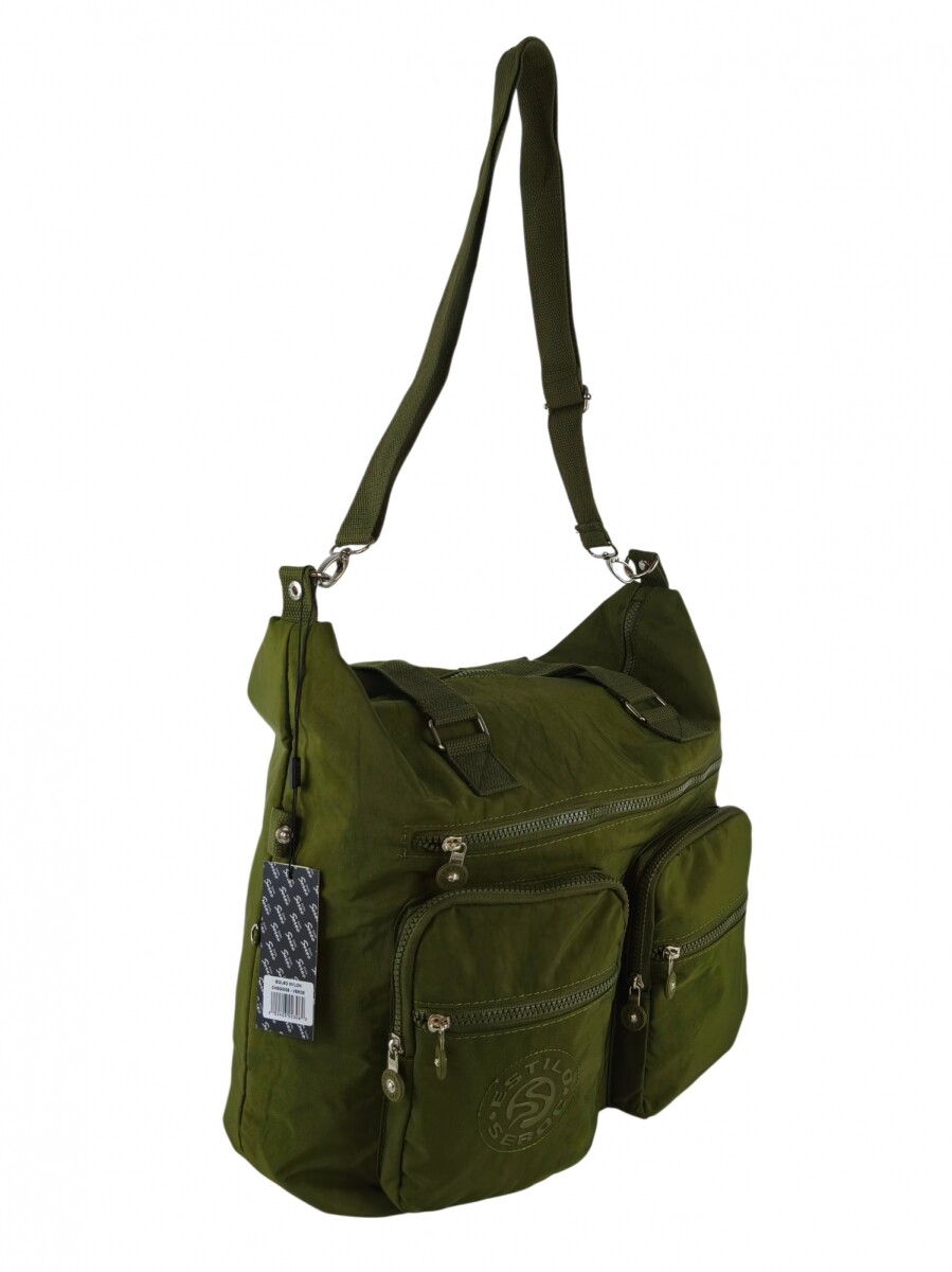 Bolso grande con bolsillos - Bolso grande con bolsillos verde 
