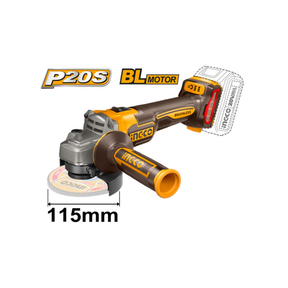 Amoladora angular 4.1/2" sin batería ni cargador ING0013