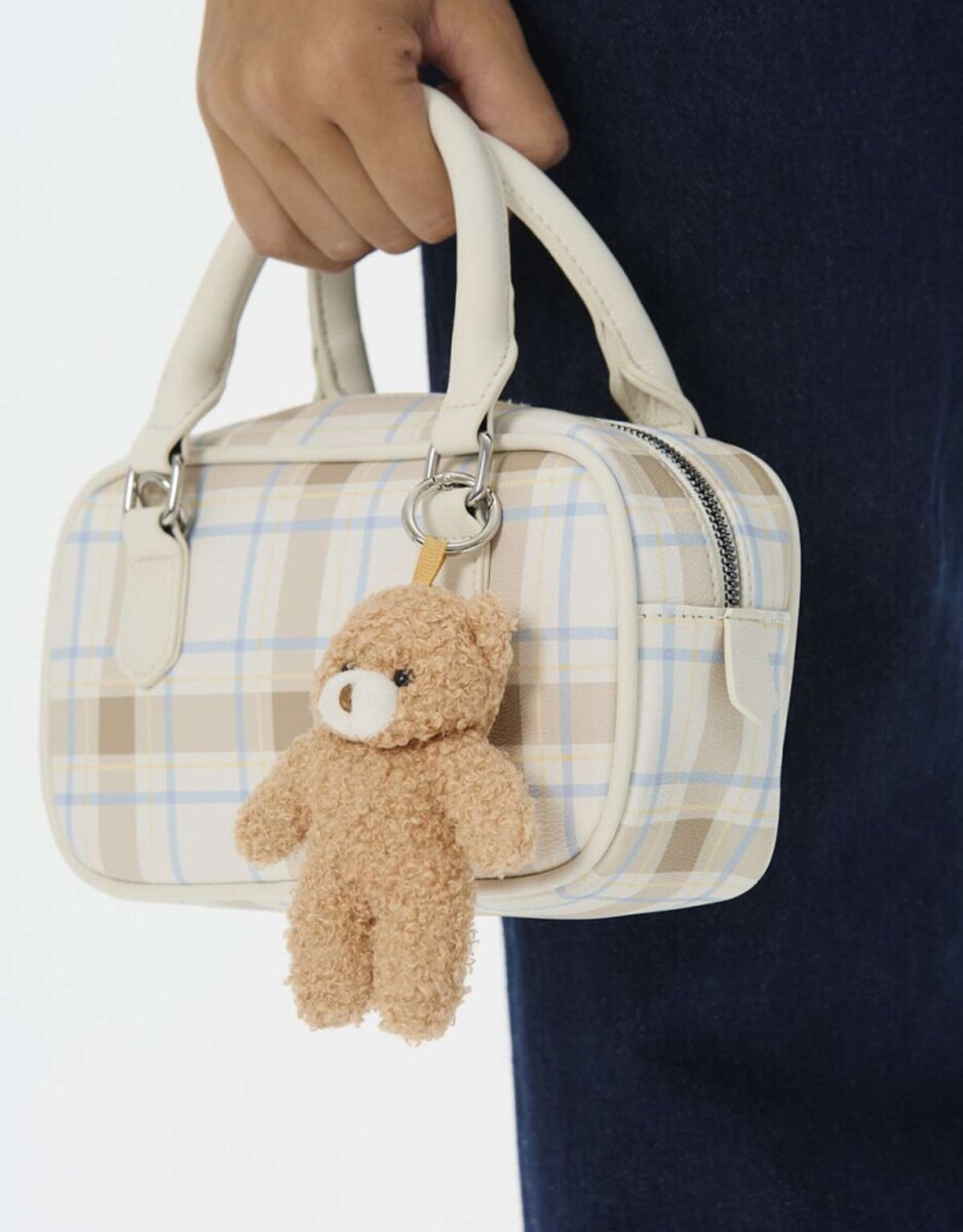 Cartera Bowling Con Charm - Estampado Escoces 