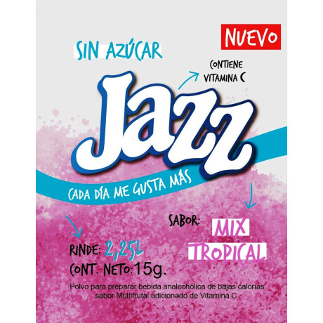 Refresco en polvo Mix tropical sin azucar 2.25l JAZZ Refresco en polvo Mix tropical sin azucar 2.25l JAZZ