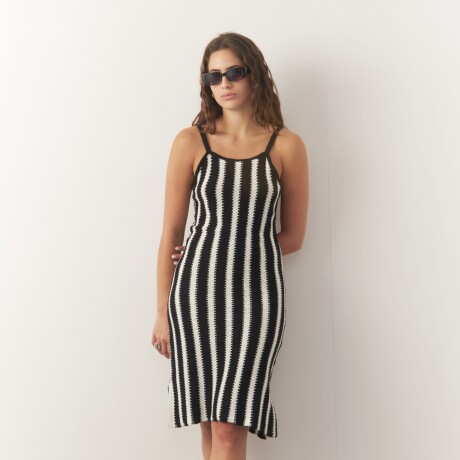 VESTIDO TRIANA Negro/Blanco
