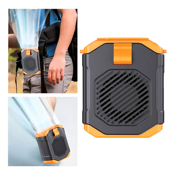 Ventilador Portatil C/ Linterna Usb Power Bank 5 Velocidades Color Negro