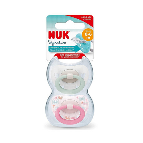 Chupete Nuk Signature 0 - 6 Rosa