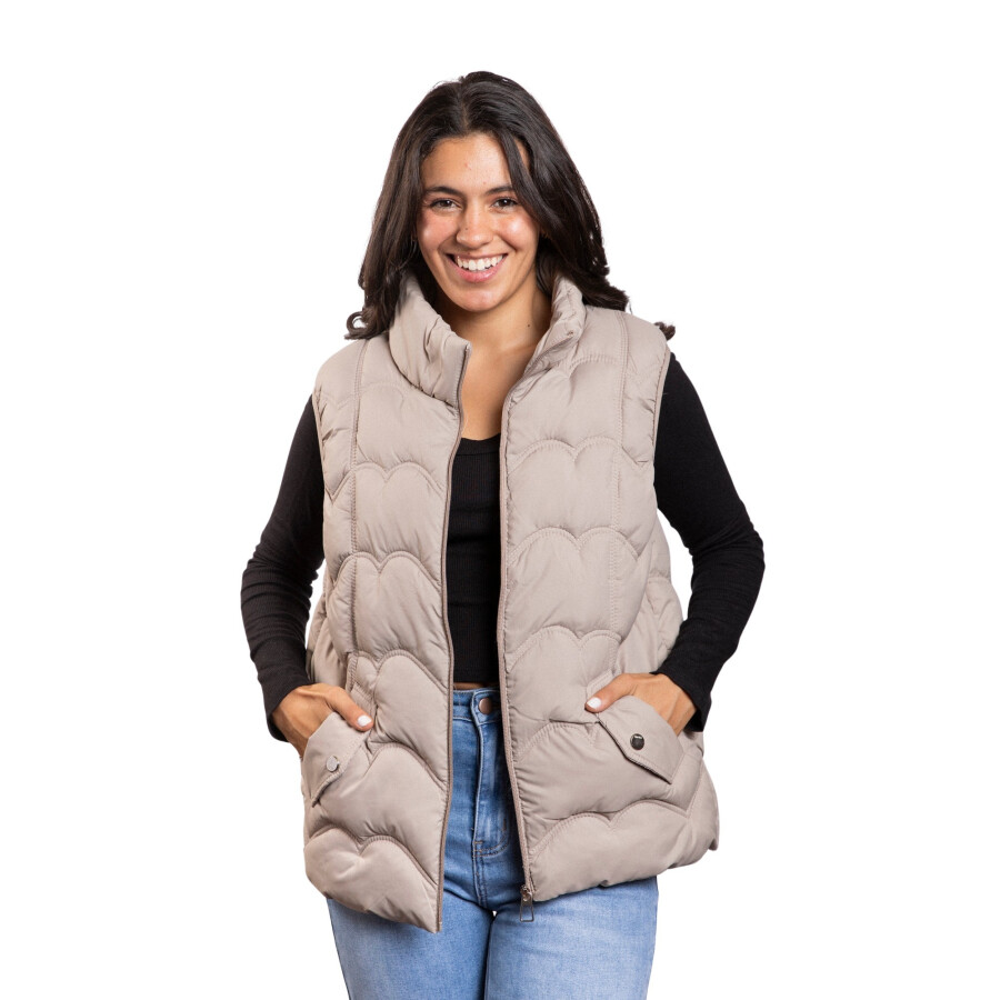 CHERRY PUFFY VEST CRUDO