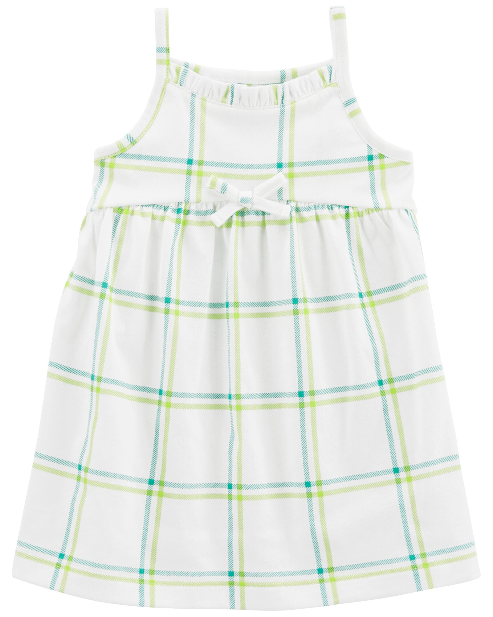 Vestido solera de algodón diseño a cuadros Sin color