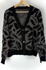 CARDIGAN C/VISCOSA KNOT GRIS/NEGRO