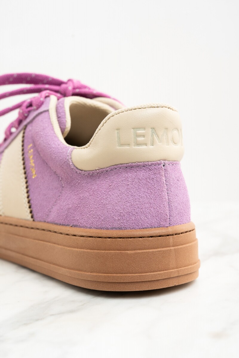 Zapatilla Gamuza Combinada Lila