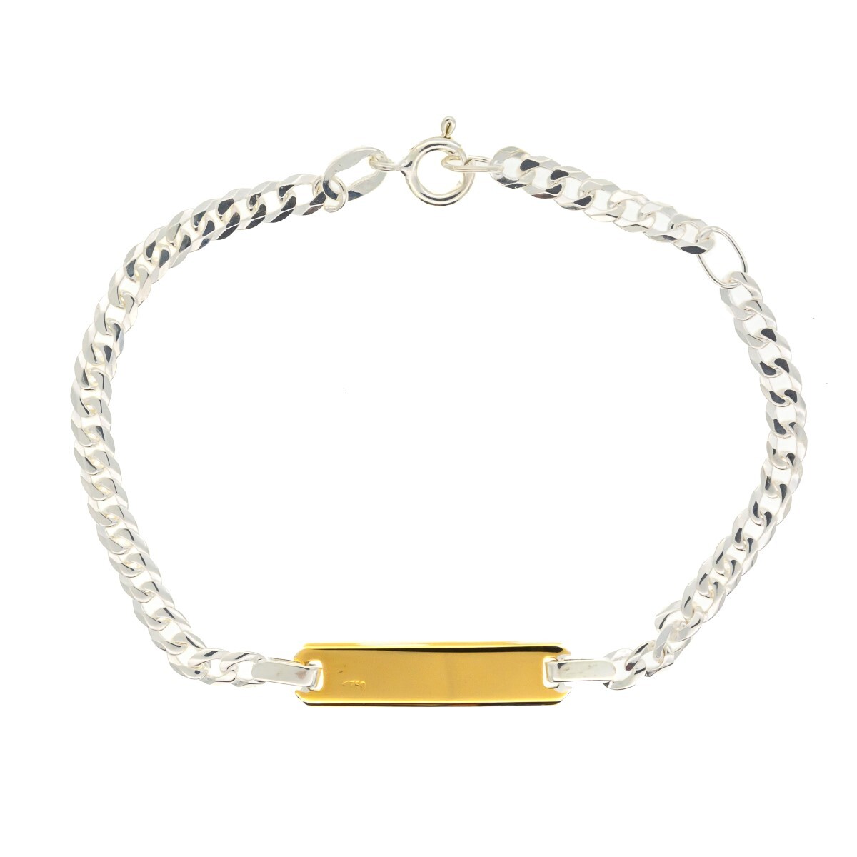 Pulsera de identidad de plata 925 y double en oro 18 ktes. 
