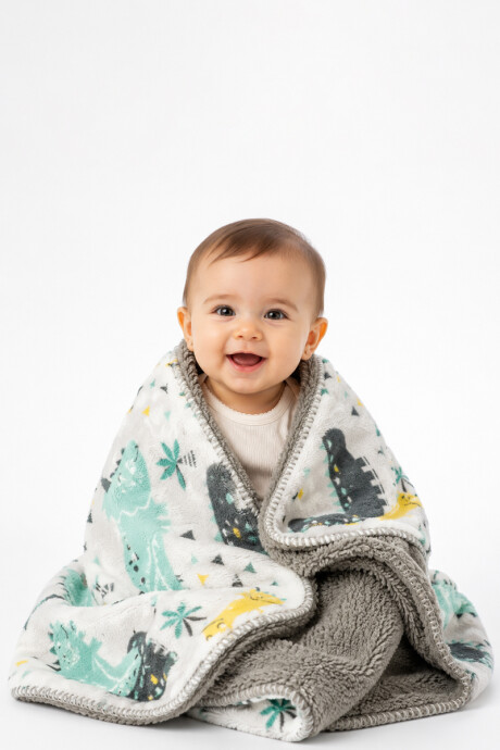 Manta estampada para bebé Dinos