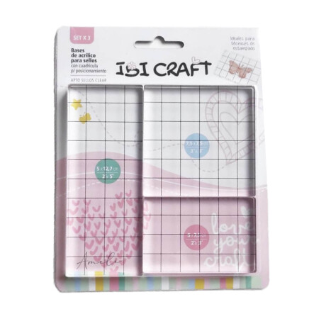 Base Acrílica para Sellos Ibi Craft x 3 Base Acrílica para Sellos Ibi Craft x 3