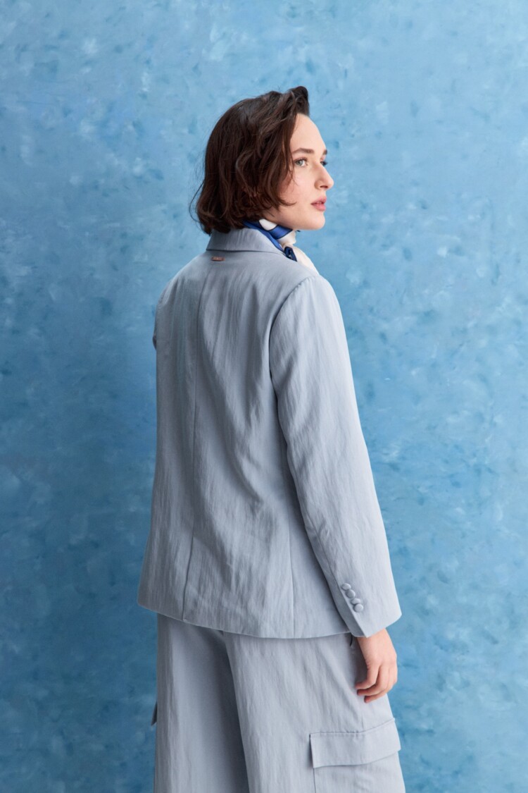 BLAZER TWIST Celeste Grisáceo