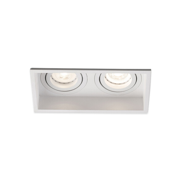 Downlight rectang. blanco 2 luces orientable s/zoc FA2092