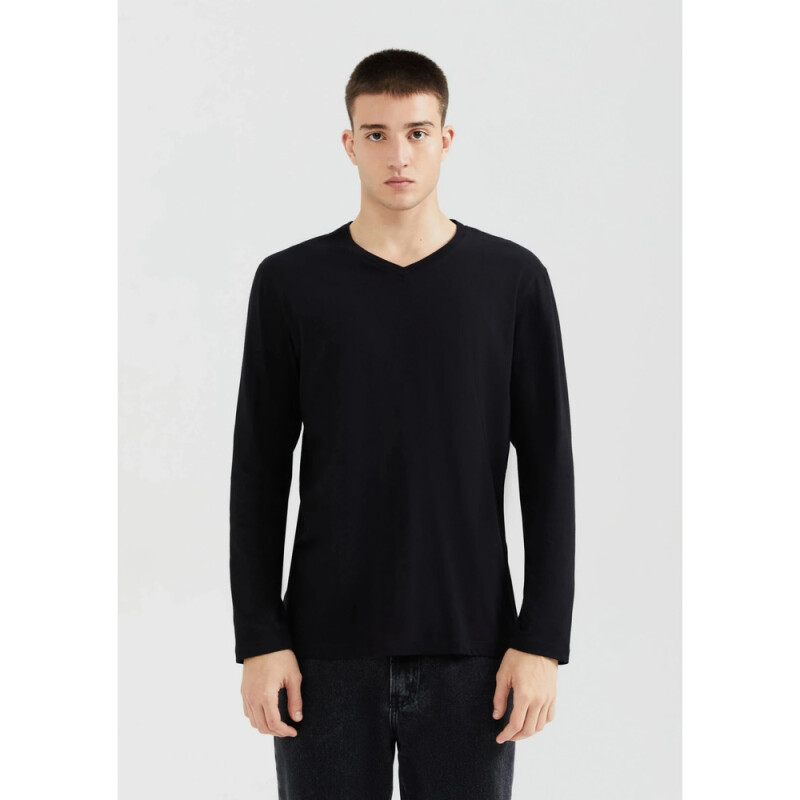 CAMISETA ML MASC PRETO ESCURO