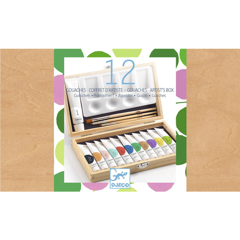 Estuche de artista 12 tubos de témpera colores Djeco Estuche de artista 12 tubos de témpera colores Djeco