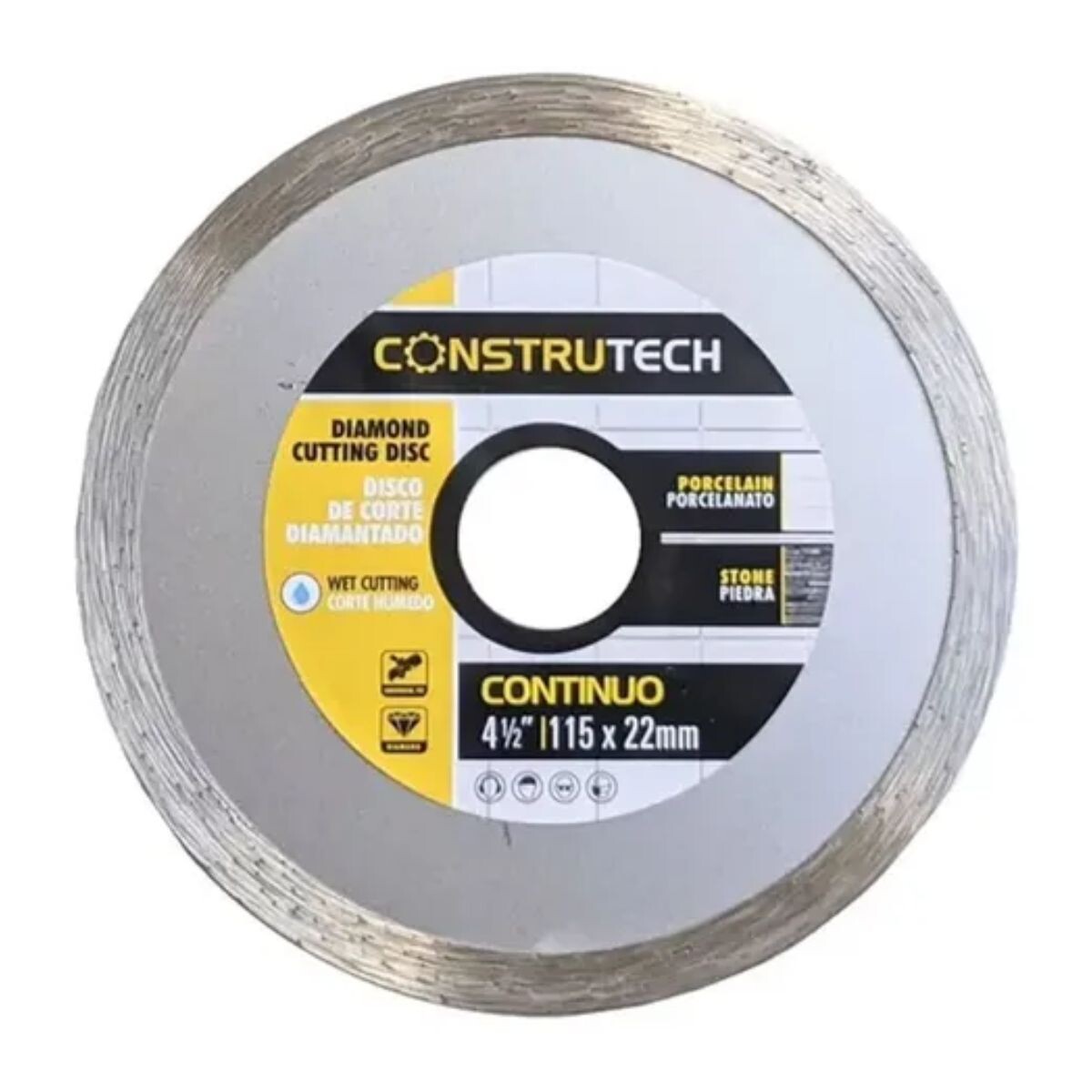 Disco Diamantado 180mm Continuo Construtech 