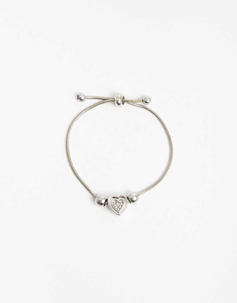 Pulseras Flexibles Metal Pulsera Flexible Dijes - Plateado Rodio