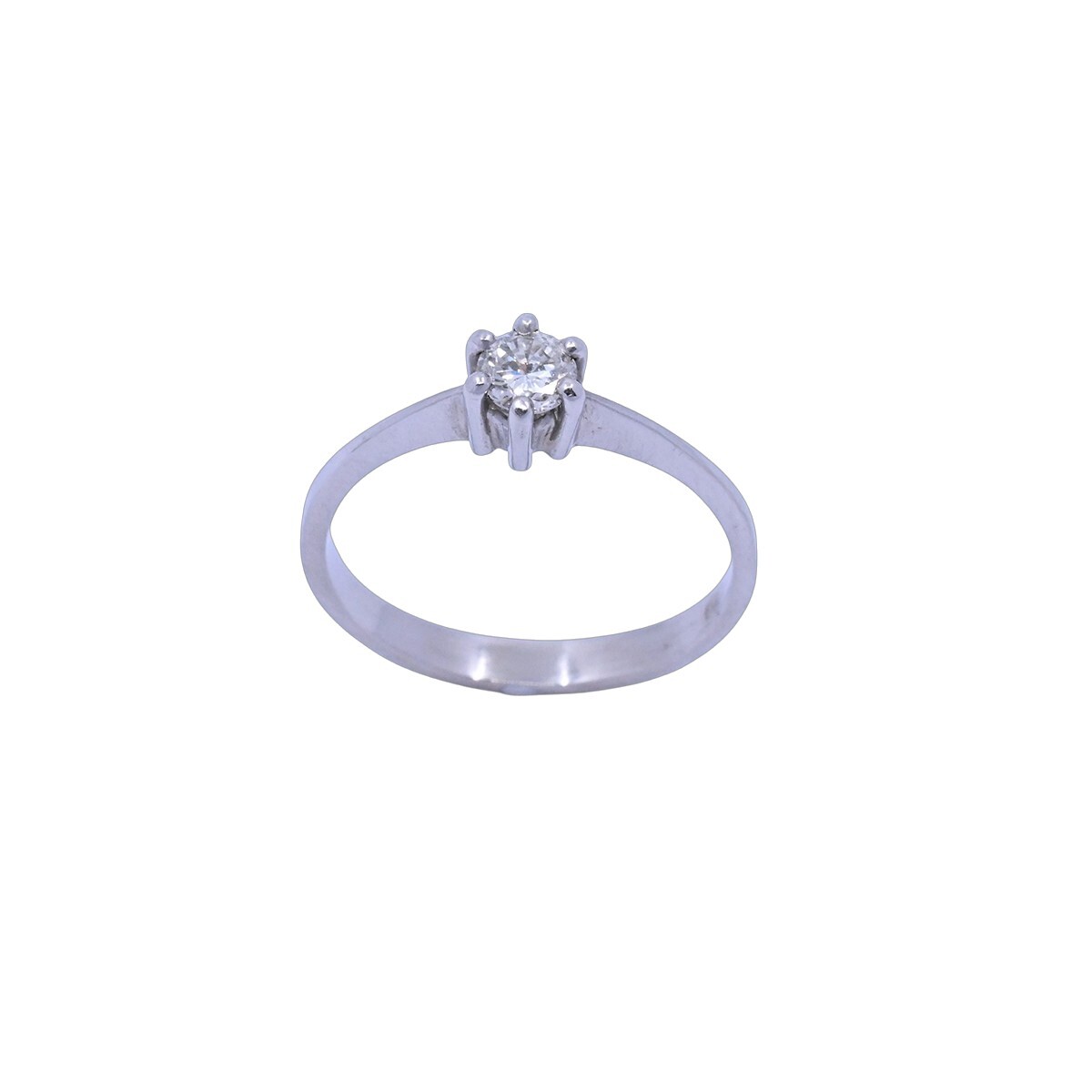 Anillo solitario platino y brillante. 