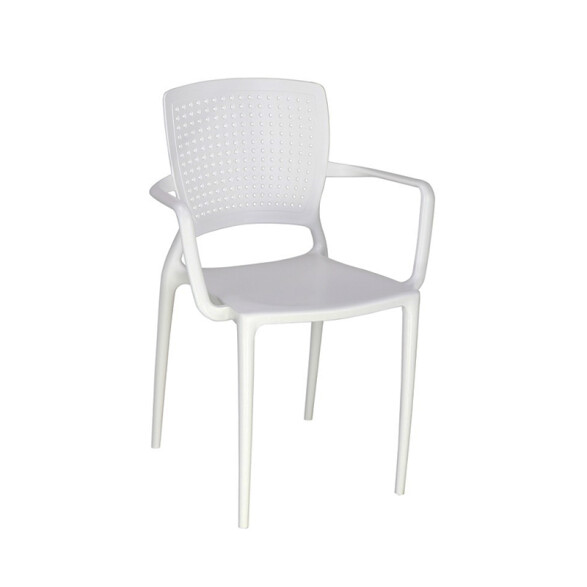 Silla respaldo calado con posabrazos blanca SAFIRA -TRAMONTINA TD0594