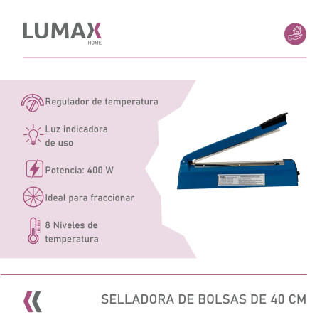 Selladora De Bolsa Lumax 40cm + Repuesto Selladora De Bolsa Lumax 40cm + Repuesto