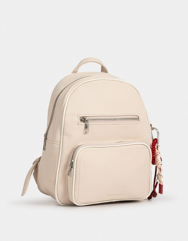 Mochilas Urbanas Mochila Cuerina Crudo - Blanco Crudo