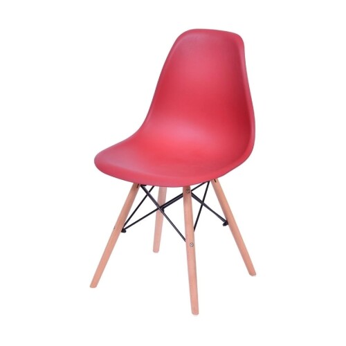 Silla Eames DKR - Base En Madera Rojo