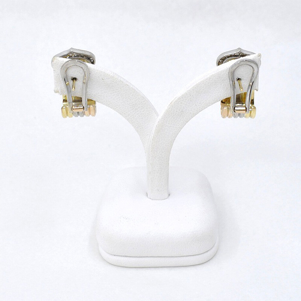 Caravanas En Oro 18K De 3 Tonos Con Brillantes Caravanas En Oro 18K De 3 Tonos Con Brillantes