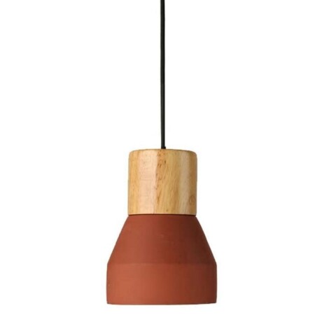 Luminaria de cemento y madera 12.5*16cm TERRACOTA