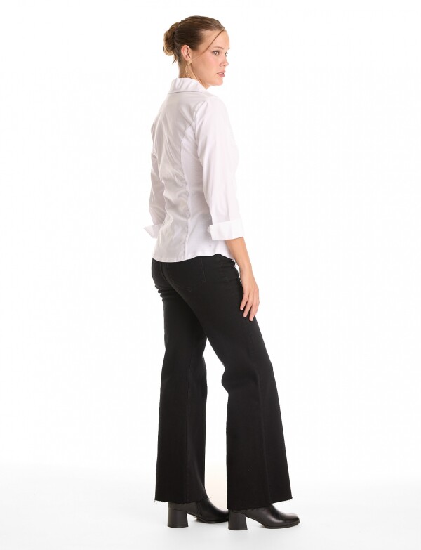 Camisa Tablitas Boton Strass BLANCO