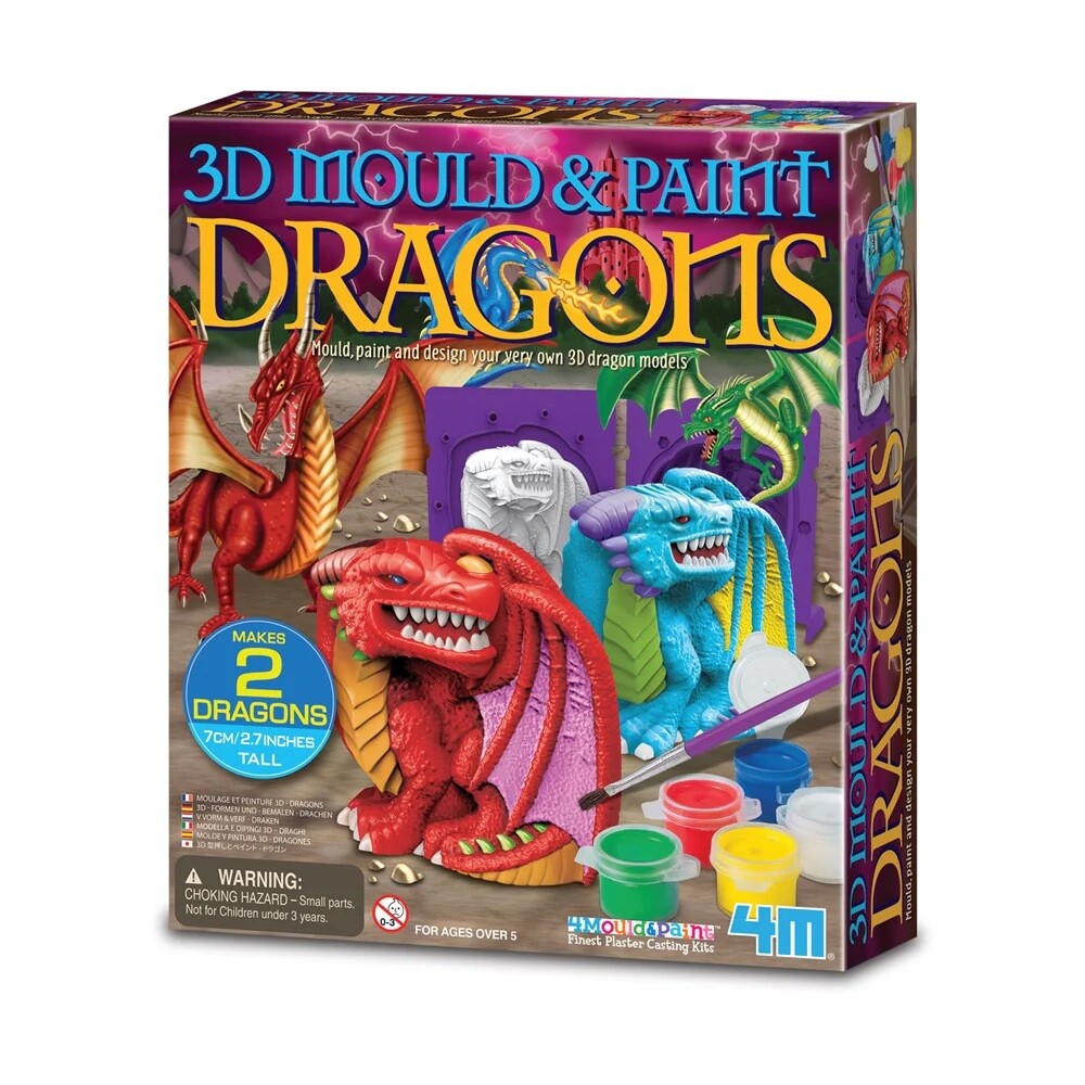 Kit 3D Moldea y Pinta Dragones 3D MOULD AND PAINT DRAGONS
