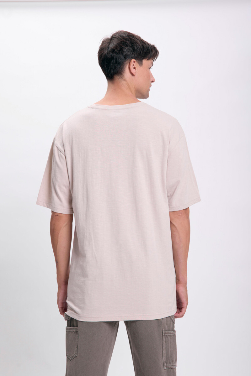 Remera slub bolsillo Crudo