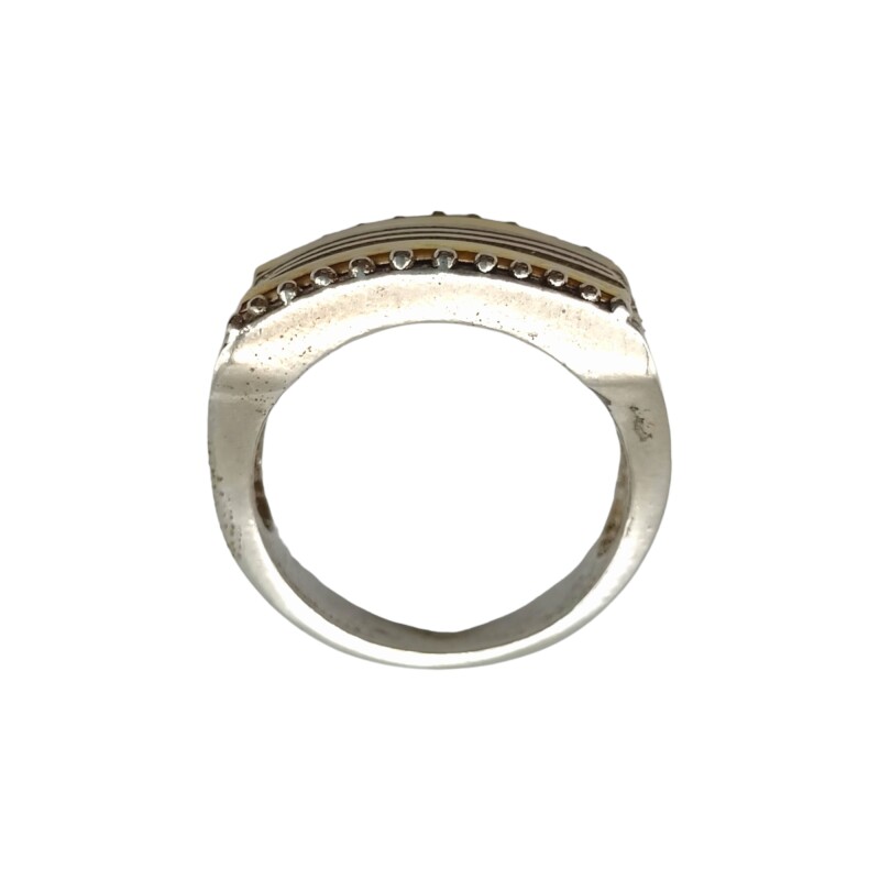 Anillo Mesa-Plata y Oro-Sin Piedra-AN5050 sinpiedra