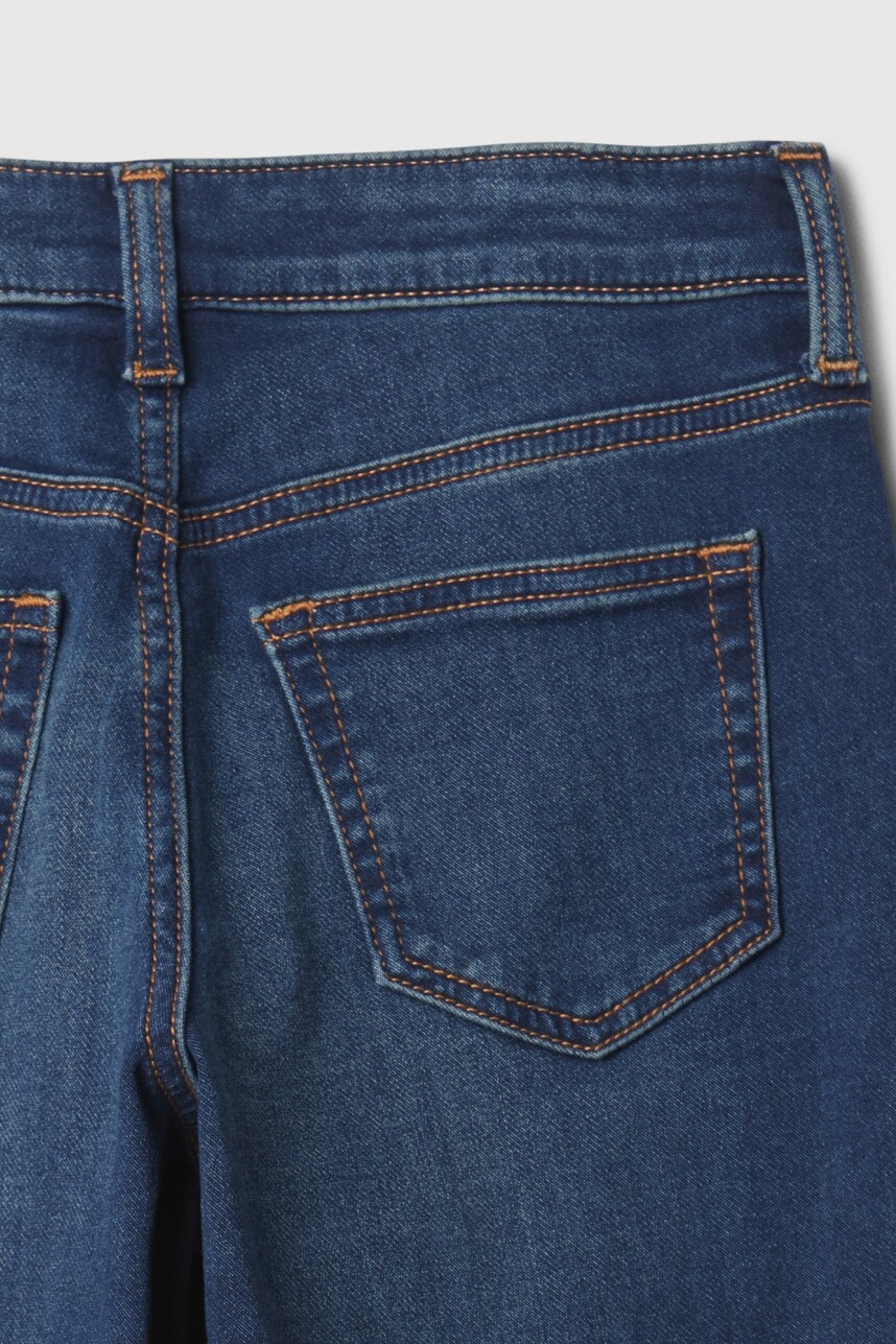 Jean Wide Tiro Alto Niña Dark Wash Indigo 119