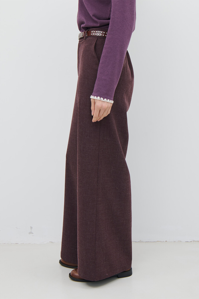PANTALON MELANGE BURDEOS