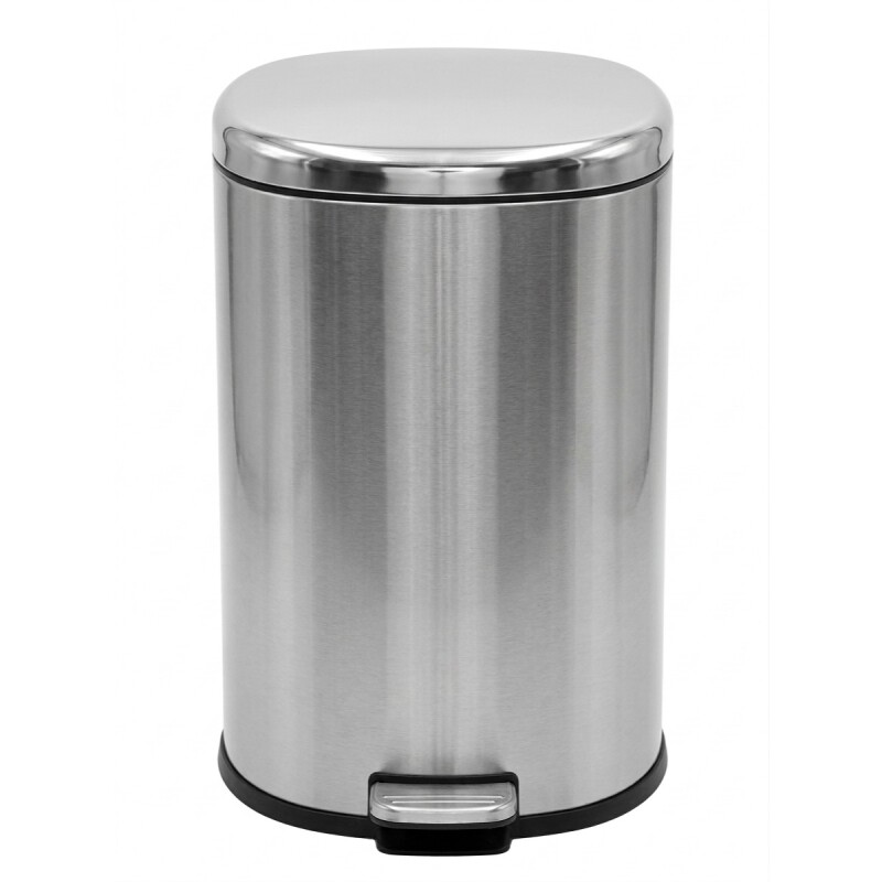 BASURERO METAL PLATA C/PEDAL 20L Unica