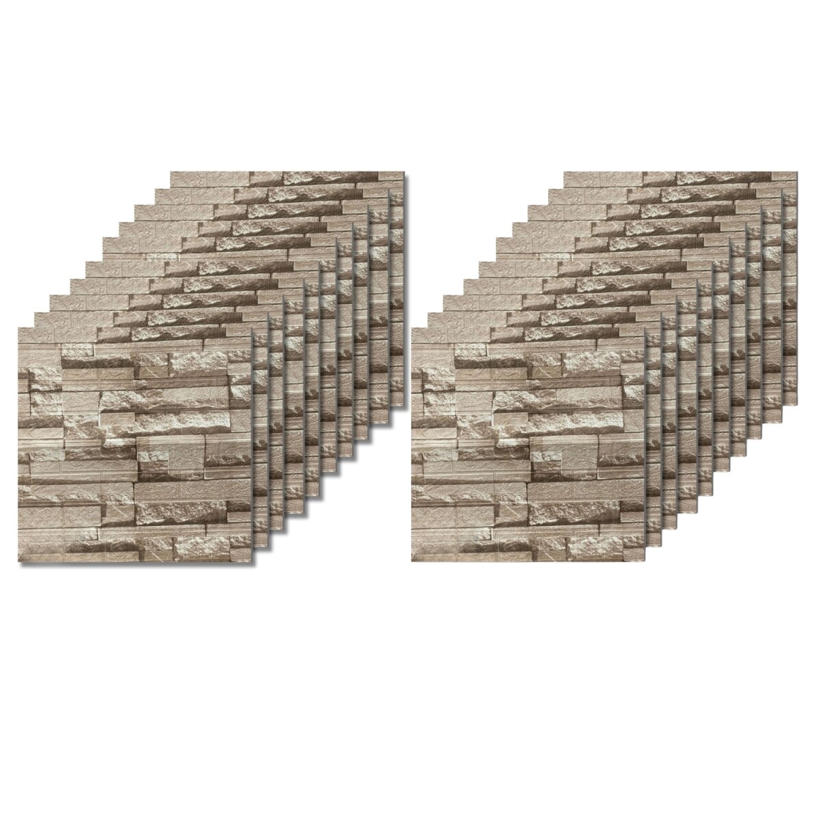 20 Placas Revestimiento Pared Autoadhesiva 70x77cm Promo X20 - Piedra Oscura 