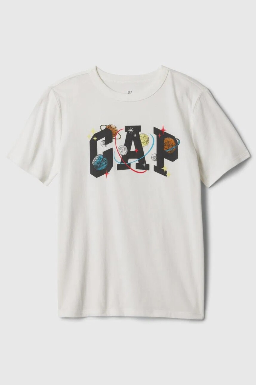 Remera Logo Gap Manga Corta Niño New Off White