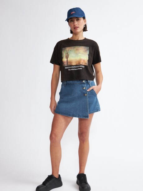SHORT POLLERA MINERVA AZUL OSCURO
