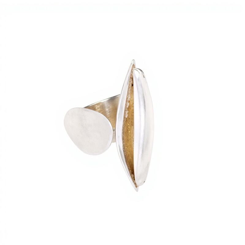 Anillo Hoja-Plata 925 Ajustable-Piedra Nacar-AN3394 conpiedra
