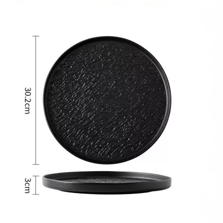 Fuente de Presentación Cerámica Negra - Línea Black Stone – Ø30.2 x 3cm Fuente de Presentación Cerámica Negra - Línea Black Stone – Ø30.2 x 3cm