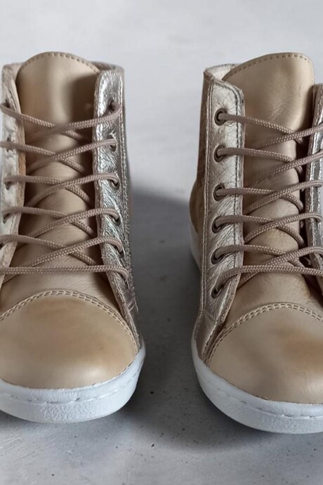 Bota Daria Natural Con Jaspeado Y Arte Bota Daria Natural Con Jaspeado Y Arte