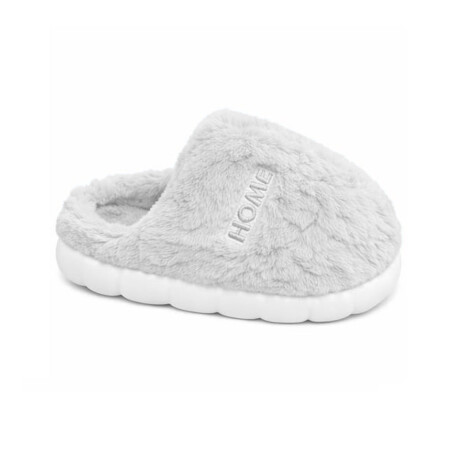Pantufla De Felpa Peluche sintético Antideslizante Unisex Gris Claro