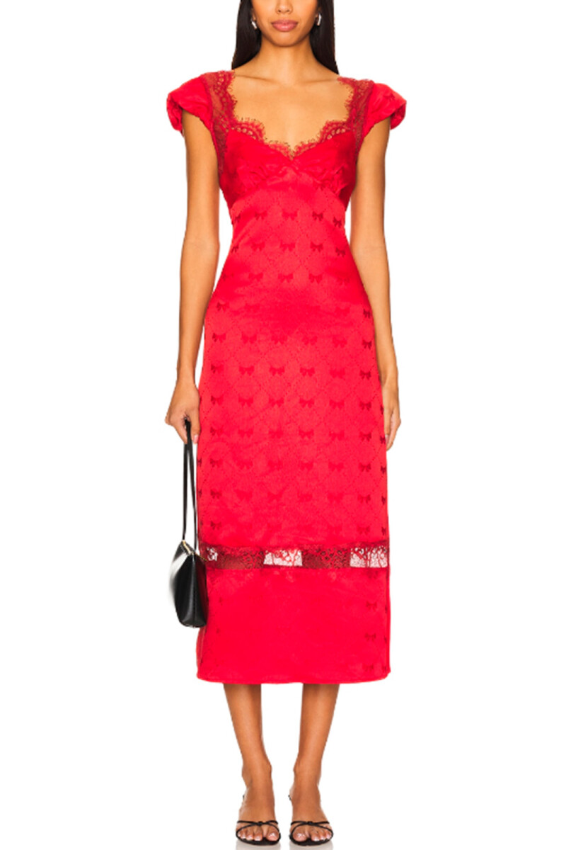 VESTIDO MIDI Rojo