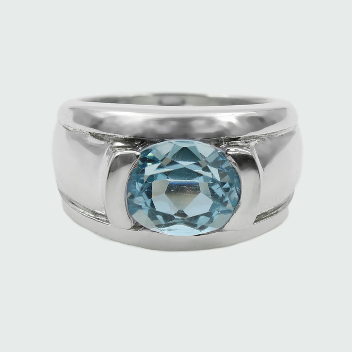 Anillo Acacia de plata 925 con topacio azul 