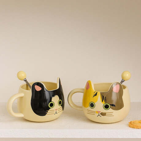 Taza De Gatito Naranja Y Negro